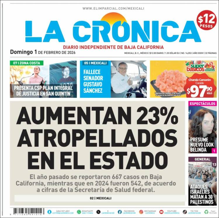 Portada de La Crónica de Baja California (México)