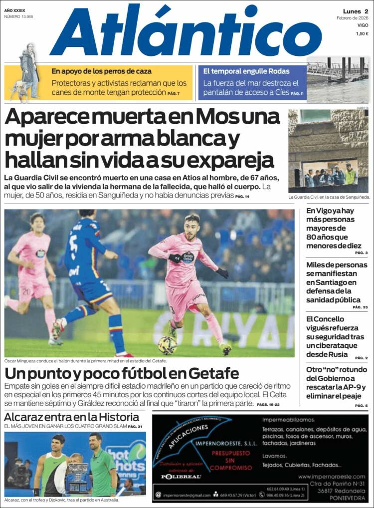Portada de Atlántico Diario (Spain)