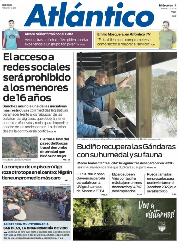 Portada de Atlántico Diario (España)