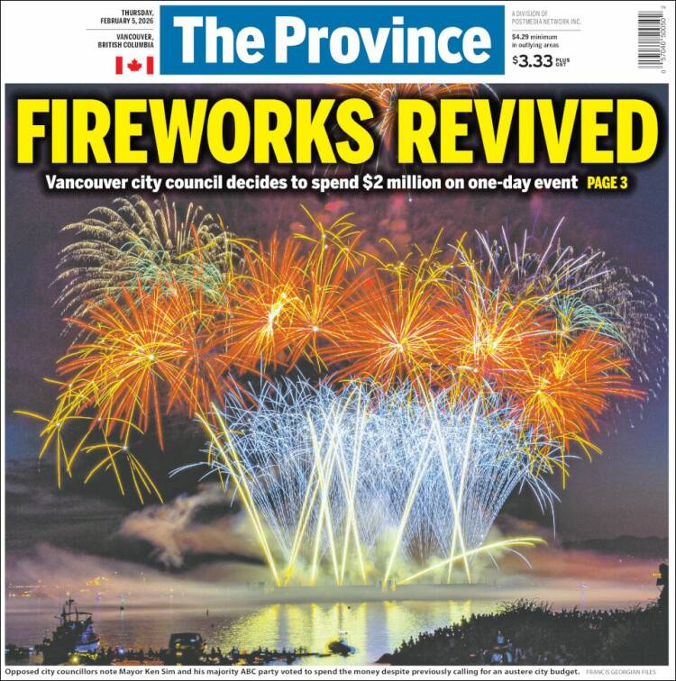 Portada de The Province (Canadá)