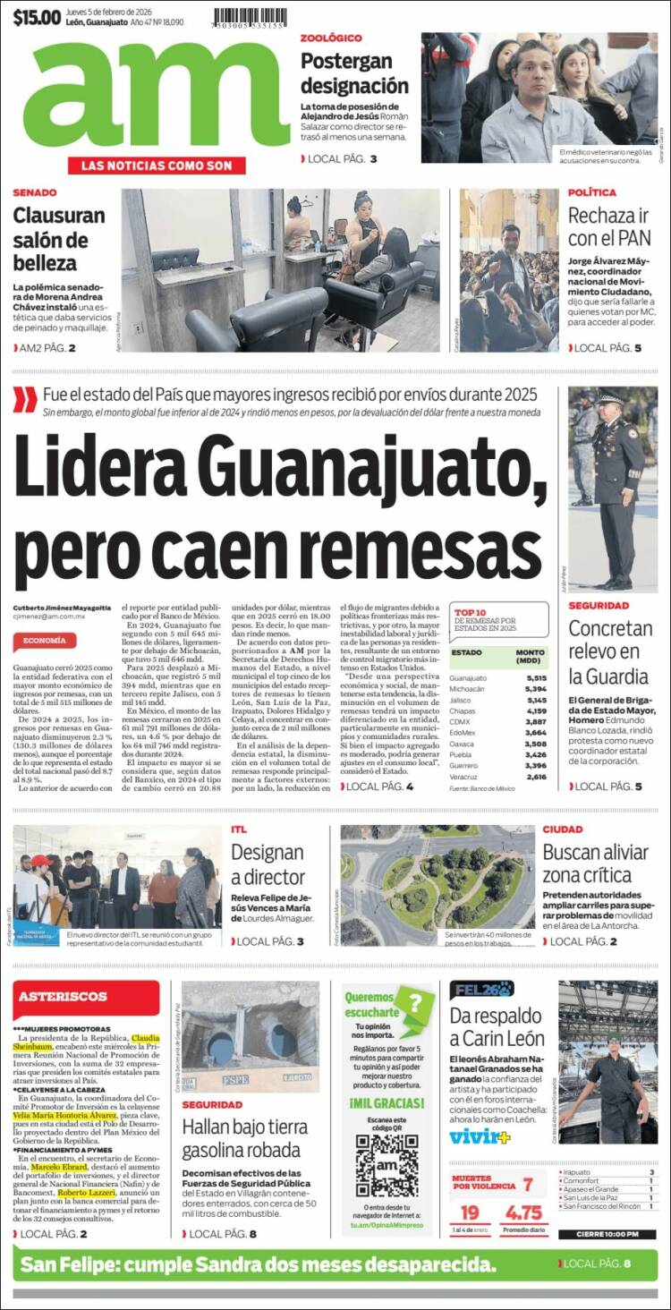 Portada de Al Día A.M. (México)