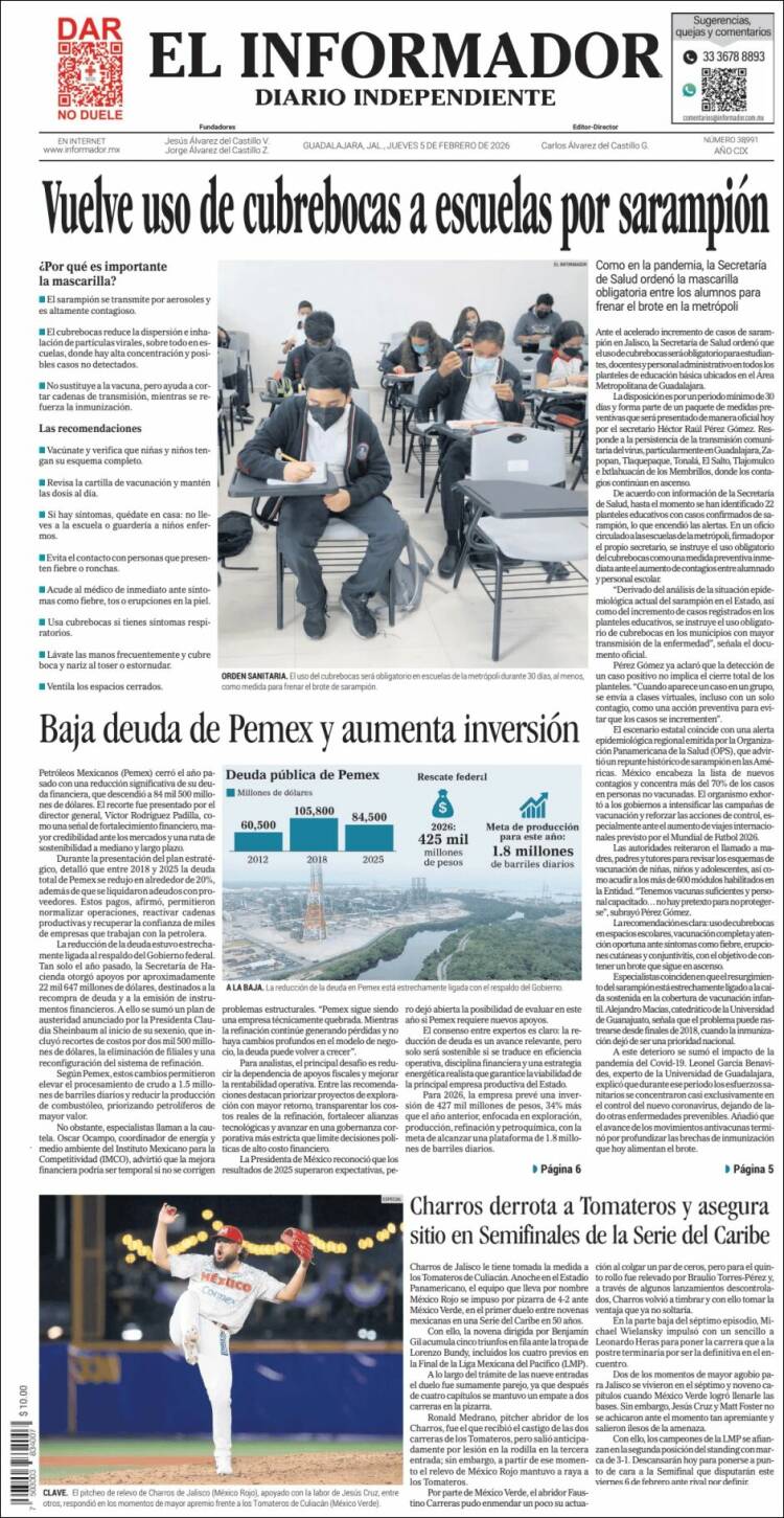 Portada de El Informador (México)