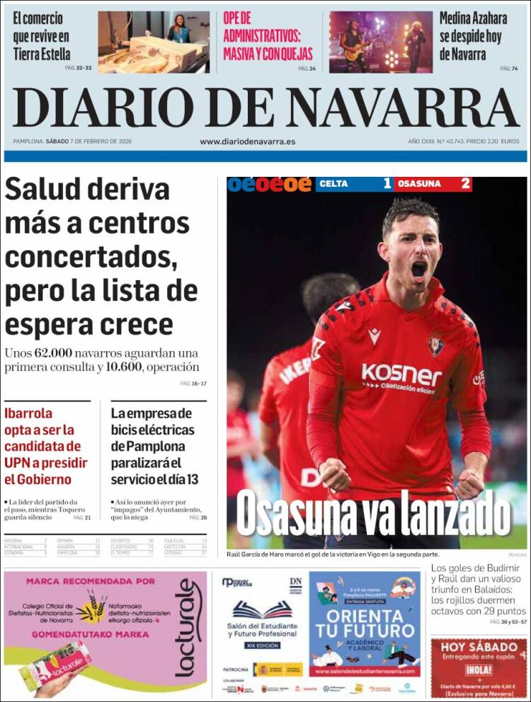 Portada de Diario de Navarra (España)