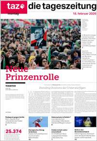 Portada de Die Tageszeitung (Germany)