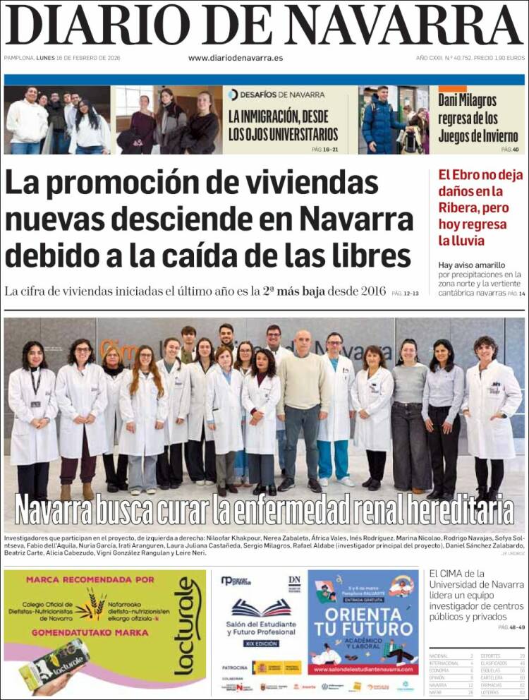 Portada de Diario de Navarra (España)