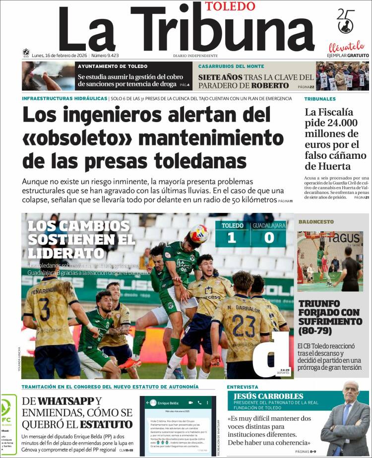 Portada de La Tribuna de Toledo (España)