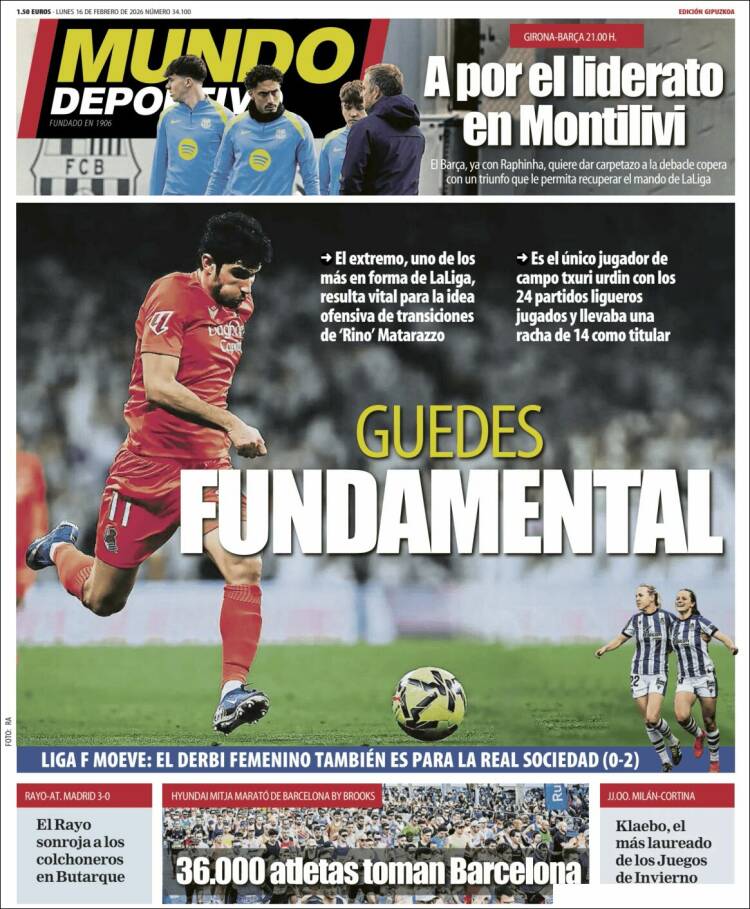 Portada de Mundo Deportivo Gipuzkoa (España)
