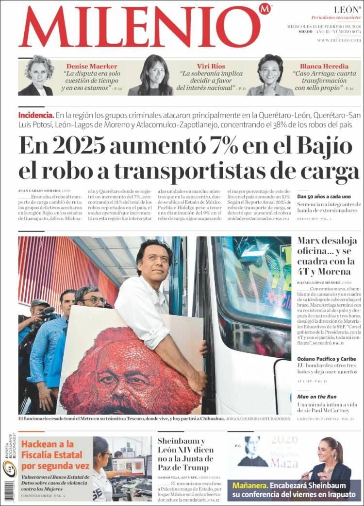 Portada de Milenio de León (México)