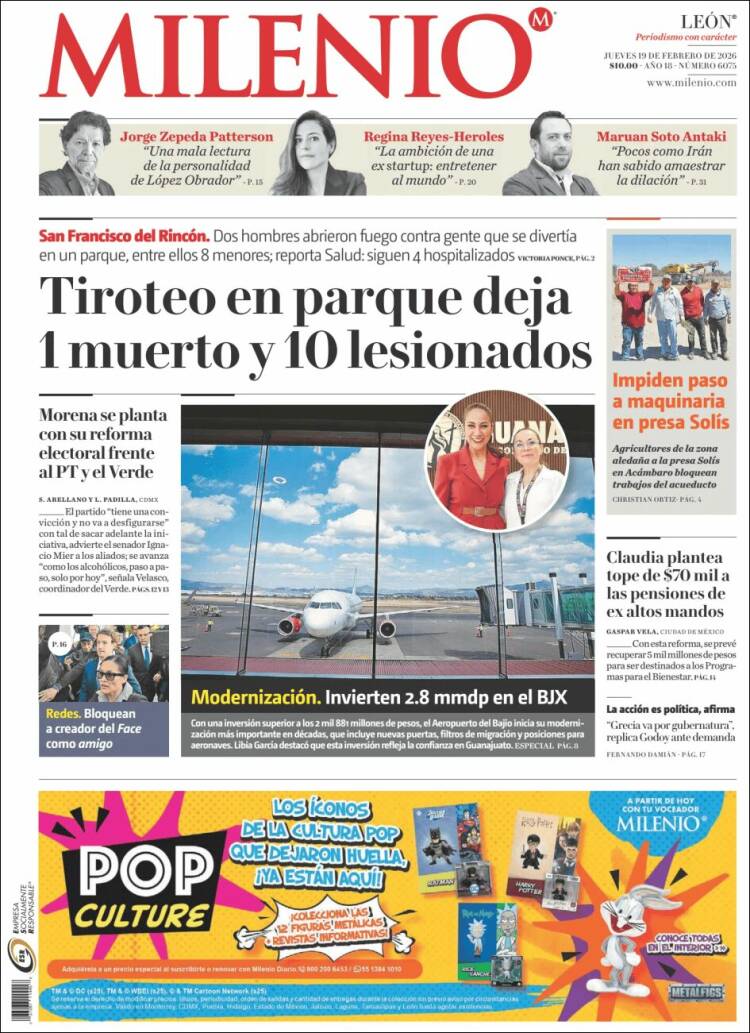 Portada de Milenio de León (México)
