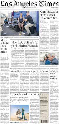Portada de Los Angeles Times (USA)