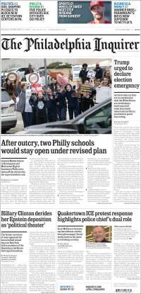 Portada de Philadelphia Inquirer (USA)