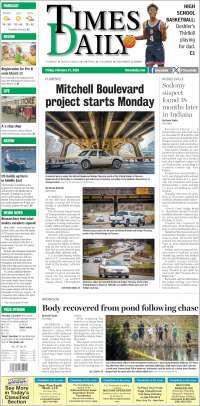 Portada de Times Daily (USA)