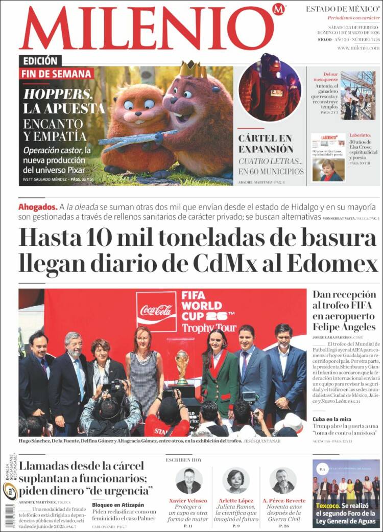 Portada de Milenio - Estado de México (México)
