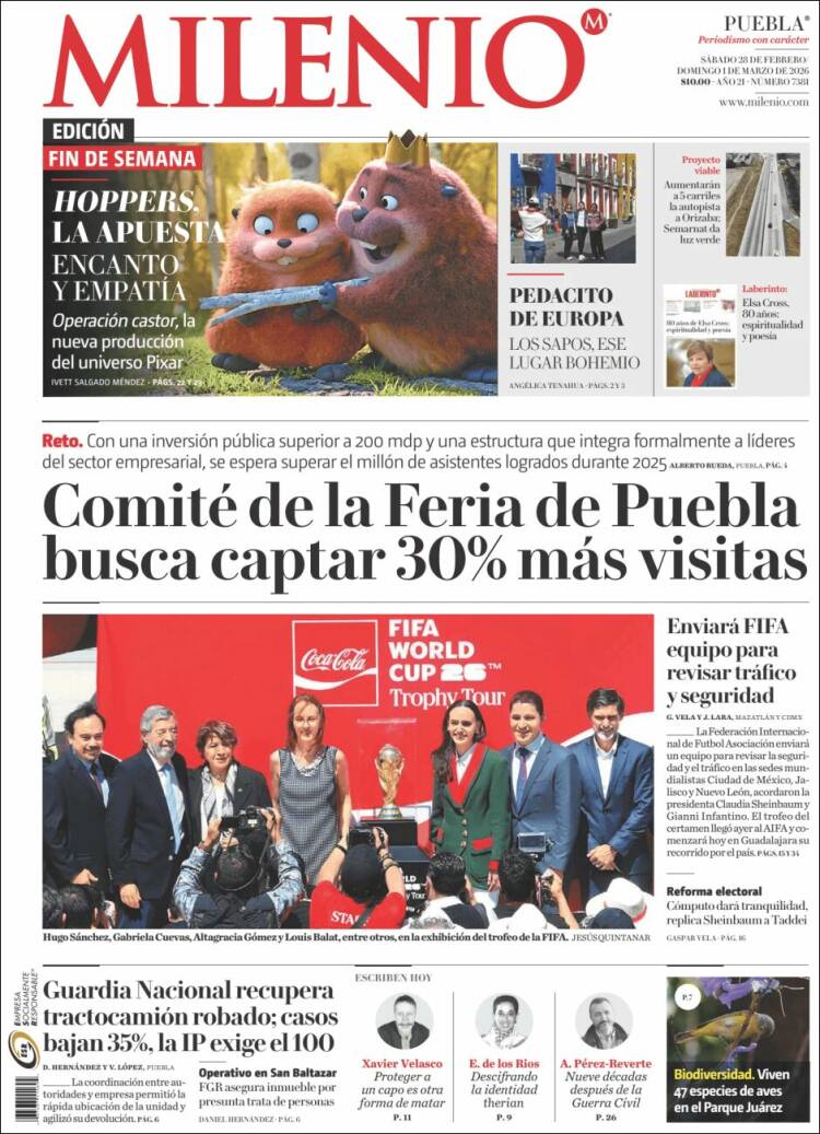 Portada de Milenio de Puebla (México)