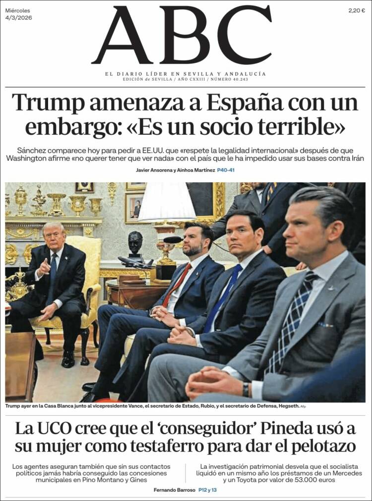 Portada de ABC - Sevilla (España)