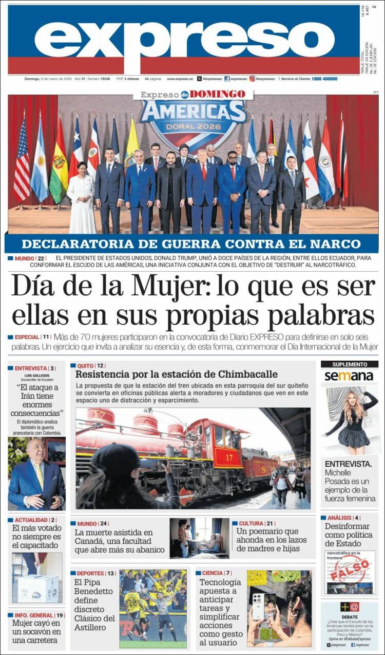 Portada de Expreso (Ecuador)