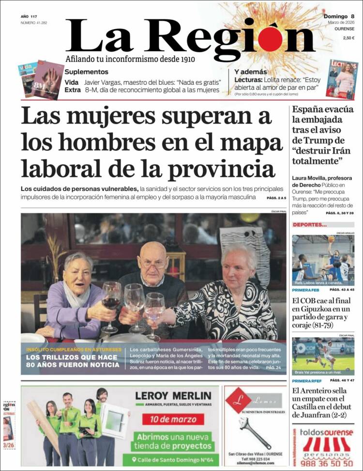 Portada de La Región de Ourense (Spain)
