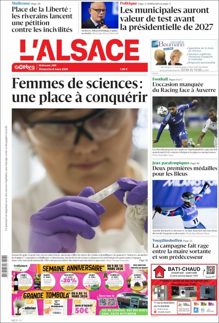 Portada de Journal L'Alsace (France)