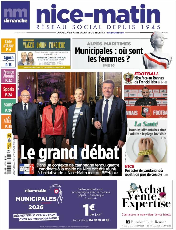 Portada de Nice-Matin (France)
