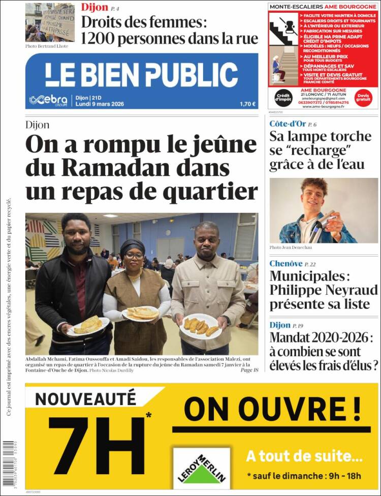 Portada de Le Bien Public (France)