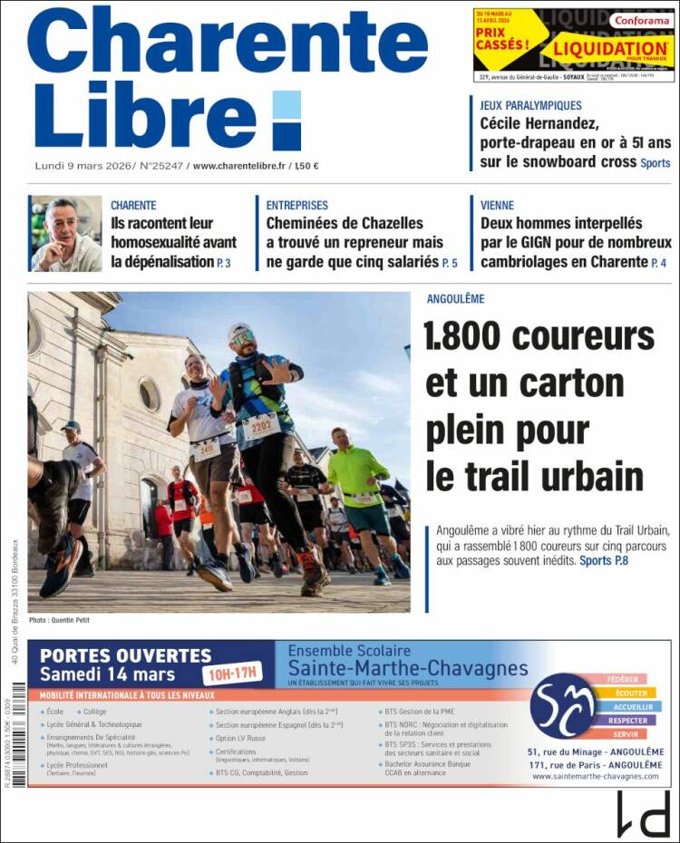 Portada de Charente Libre (France)