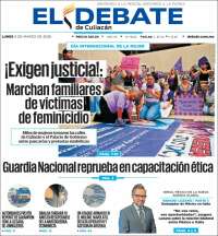 Portada de El Debate de Culiacán (Mexique)