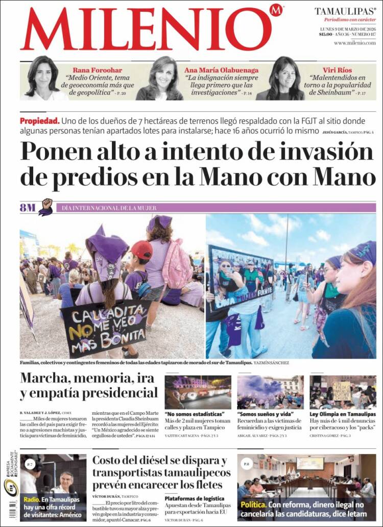 Portada de Milenio - Tamaulipas (Mexico)