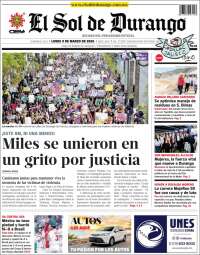 Portada de El Sol de Durango (Mexique)