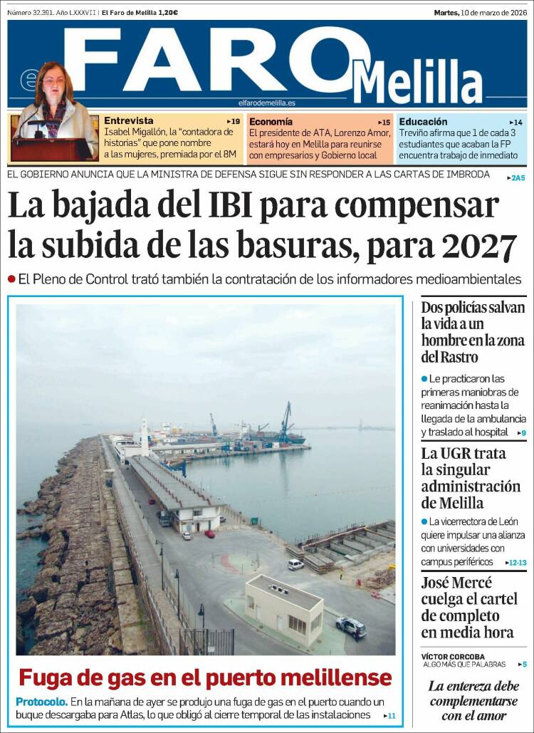 Portada de El Faro de Melilla (Spain)