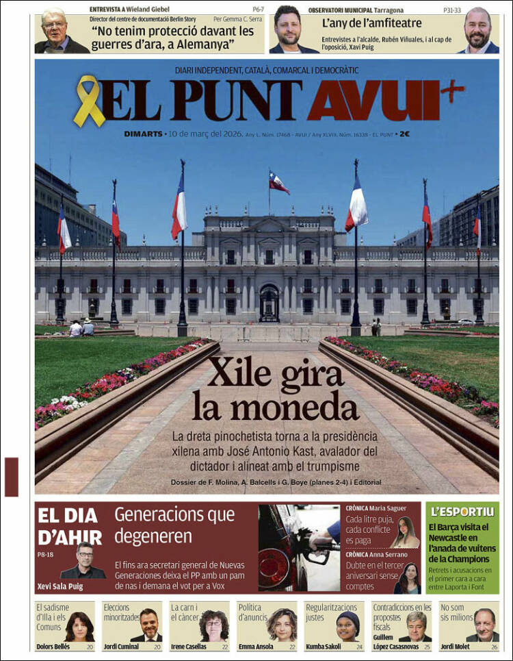 Portada de El Punt Avui (Spain)