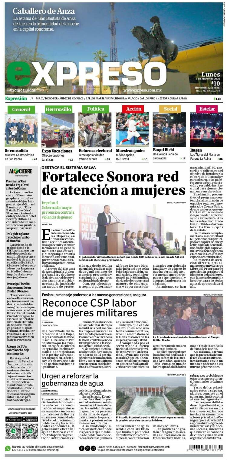 Portada de Expreso (Mexique)