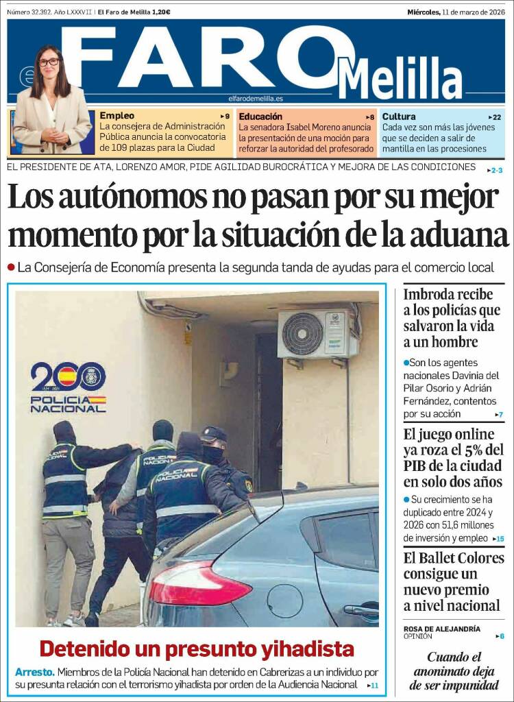 Portada de El Faro de Melilla (Spain)