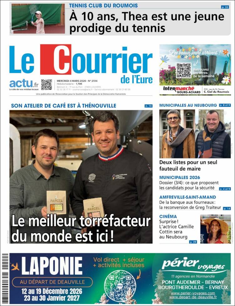 Portada de Le Courrier de l'Ouest (France)