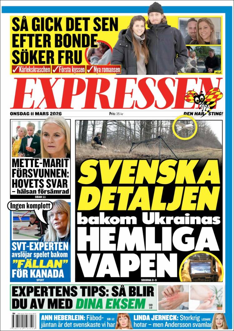 Portada de Expressen (Sweden)