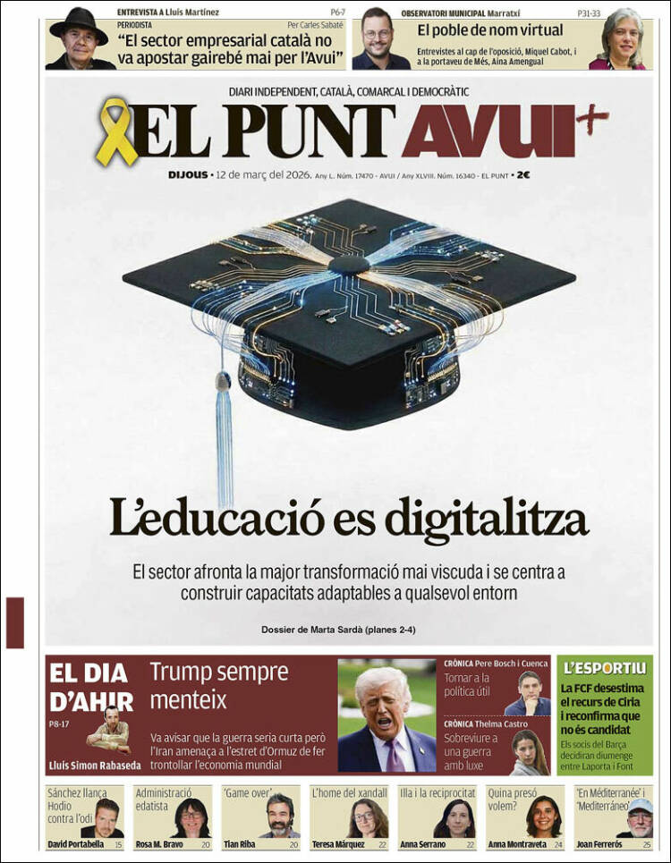 Portada de El Punt Avui (Spain)