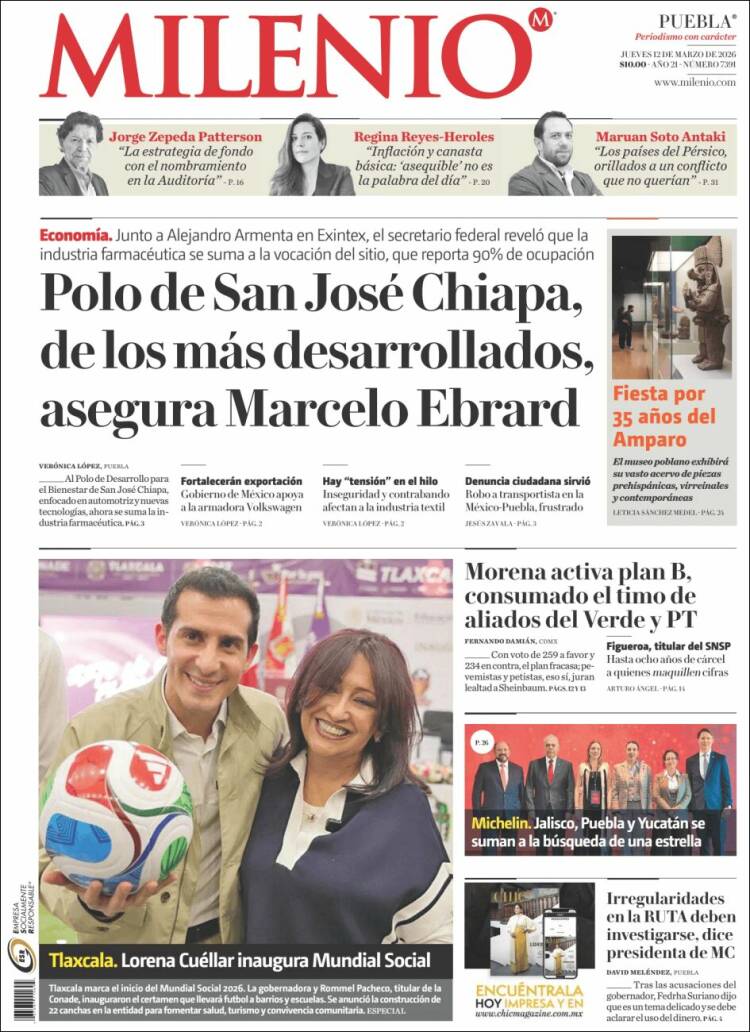 Portada de Milenio de Puebla (Mexique)