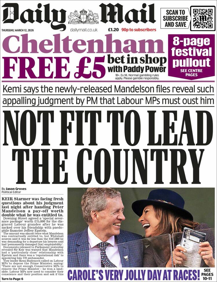 Portada de Daily Mail (United Kingdom)