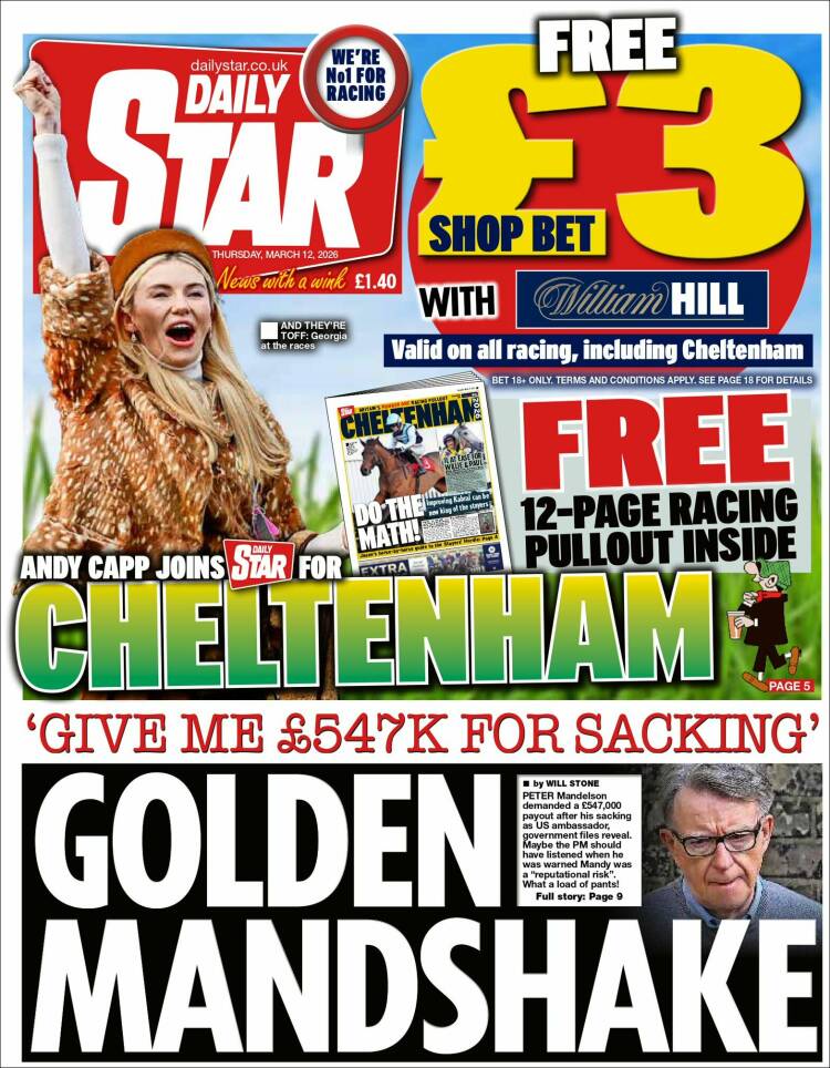 Portada de Daily Star (United Kingdom)