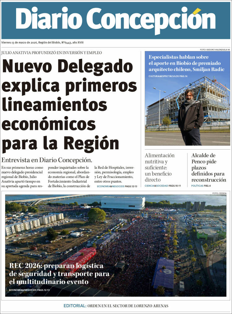 Portada de Diario de Concepción (Chile)