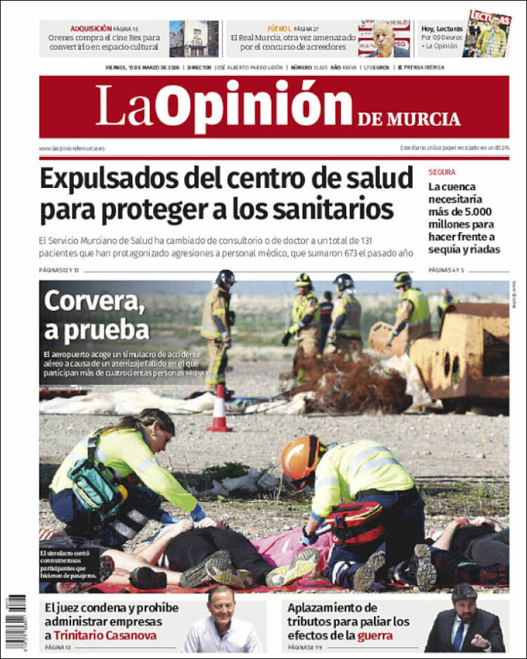 Portada de La Opinión de Murcia (Spain)