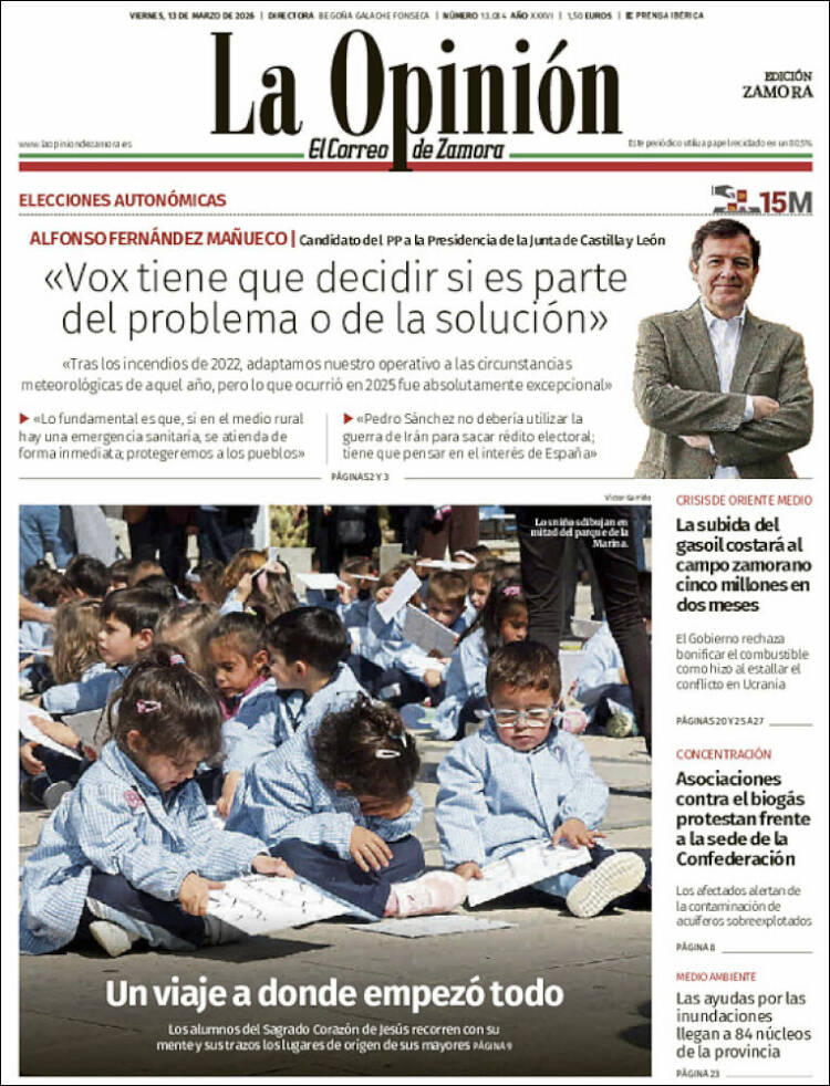 Portada de La Opinión - El Correo de Zamora (Spain)
