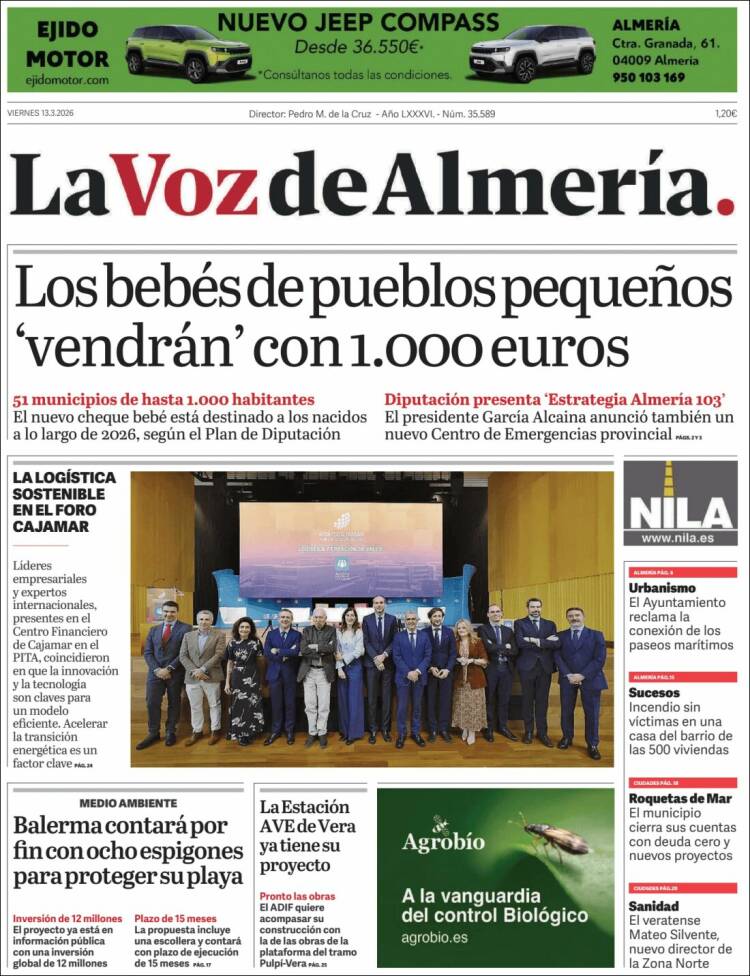 Portada de La Voz de Almería (Spain)
