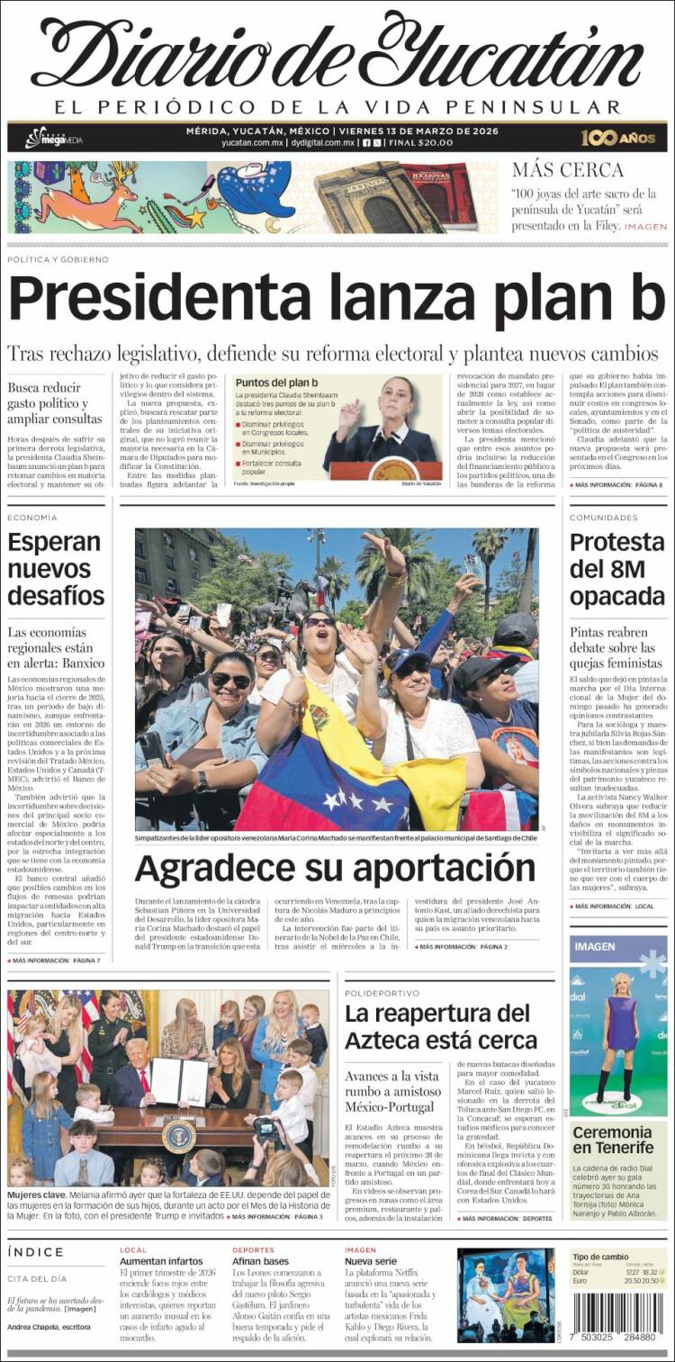 Portada de Diario de Yucatán (Mexico)