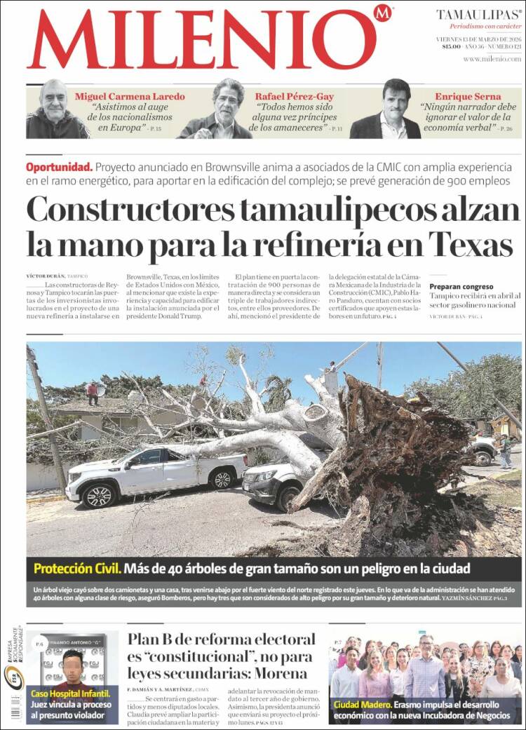 Portada de Milenio - Tamaulipas (Mexique)