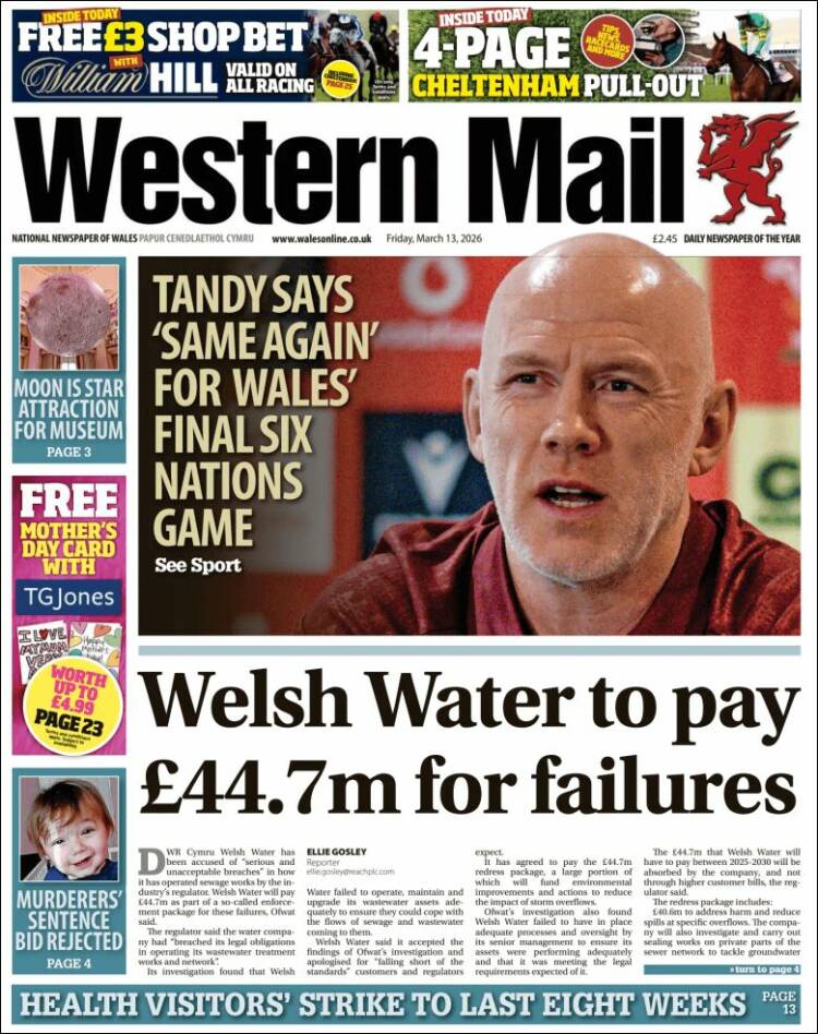 Portada de Western Mail (United Kingdom)