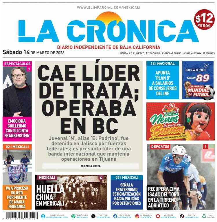 Portada de La Crónica de Baja California (Mexico)