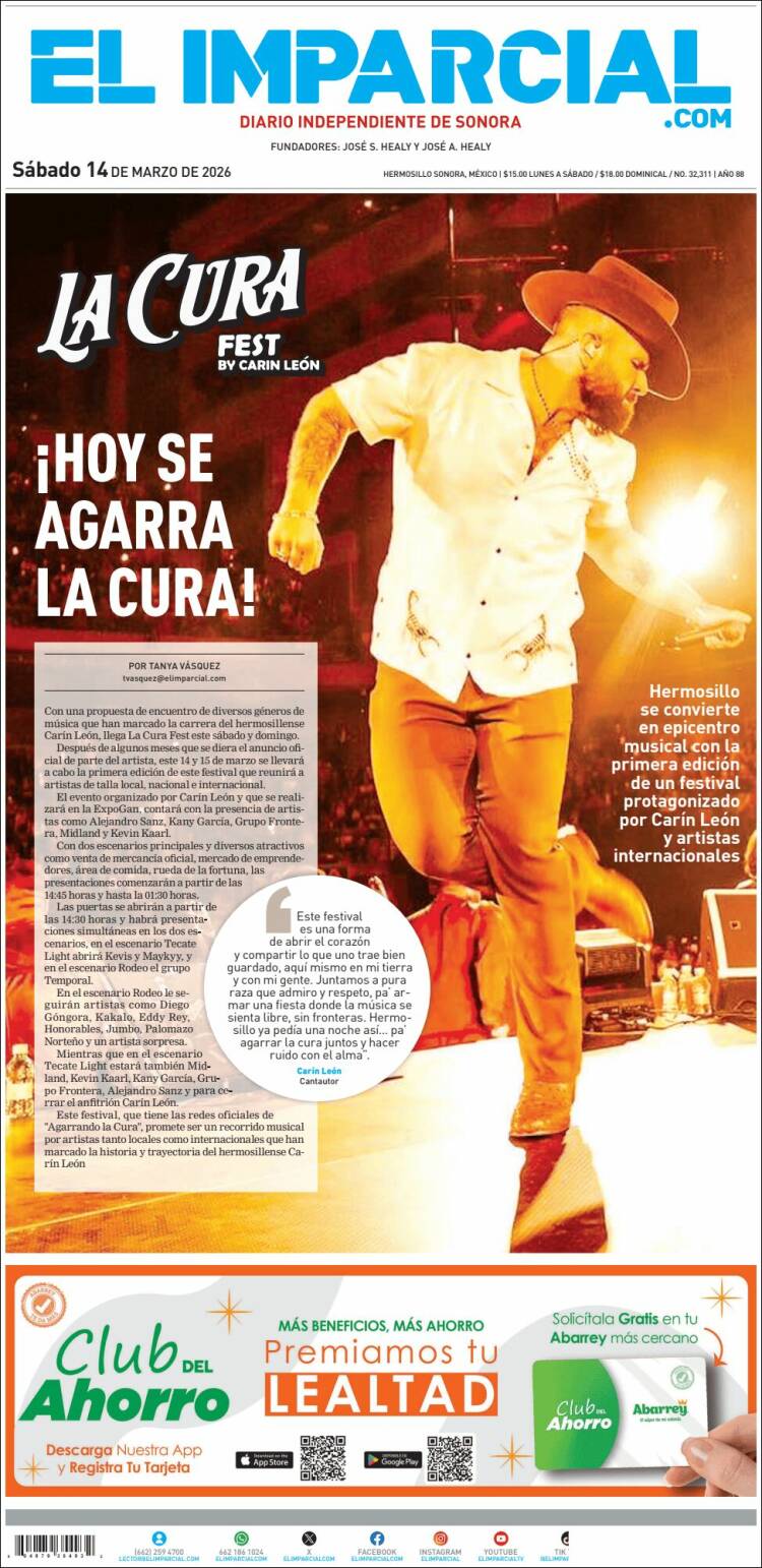 Portada de El Imparcial (México)