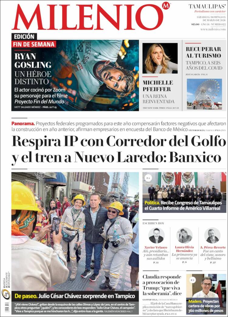Portada de Milenio - Tamaulipas (México)