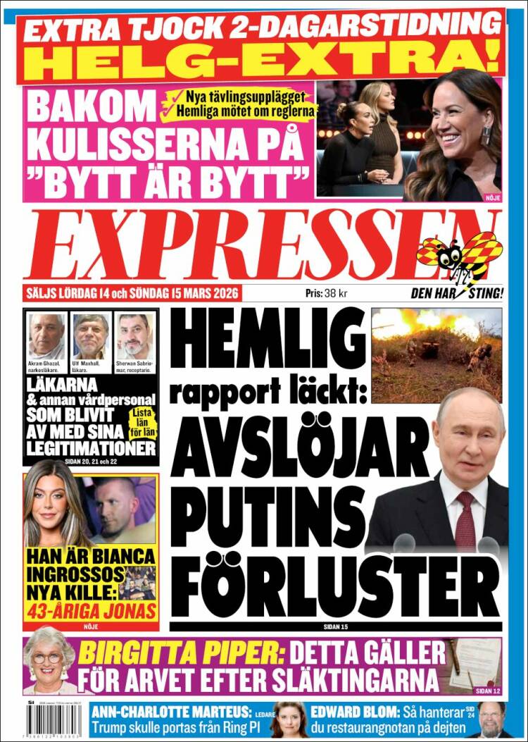 Portada de Expressen (Sweden)
