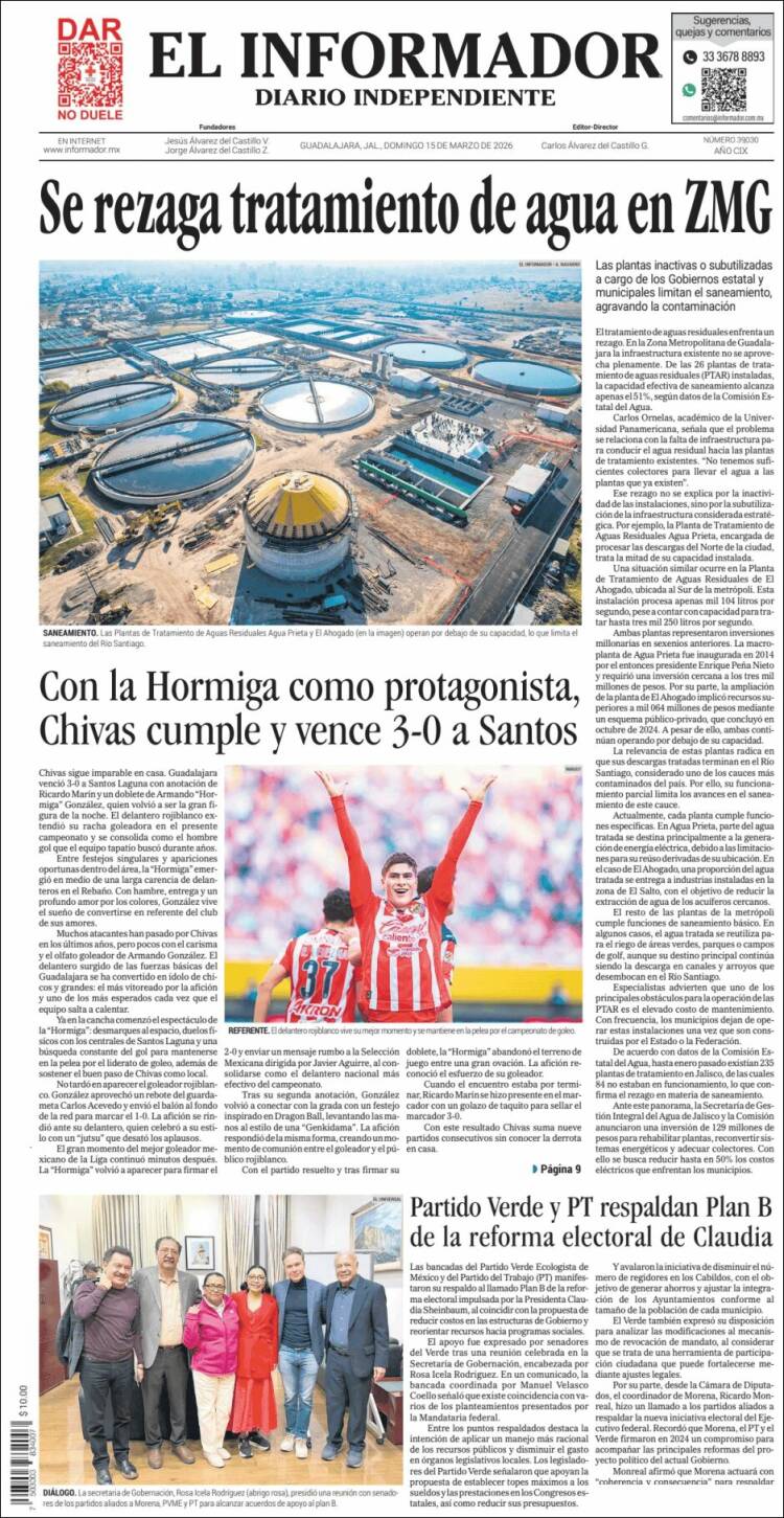 Portada de El Informador (Mexico)